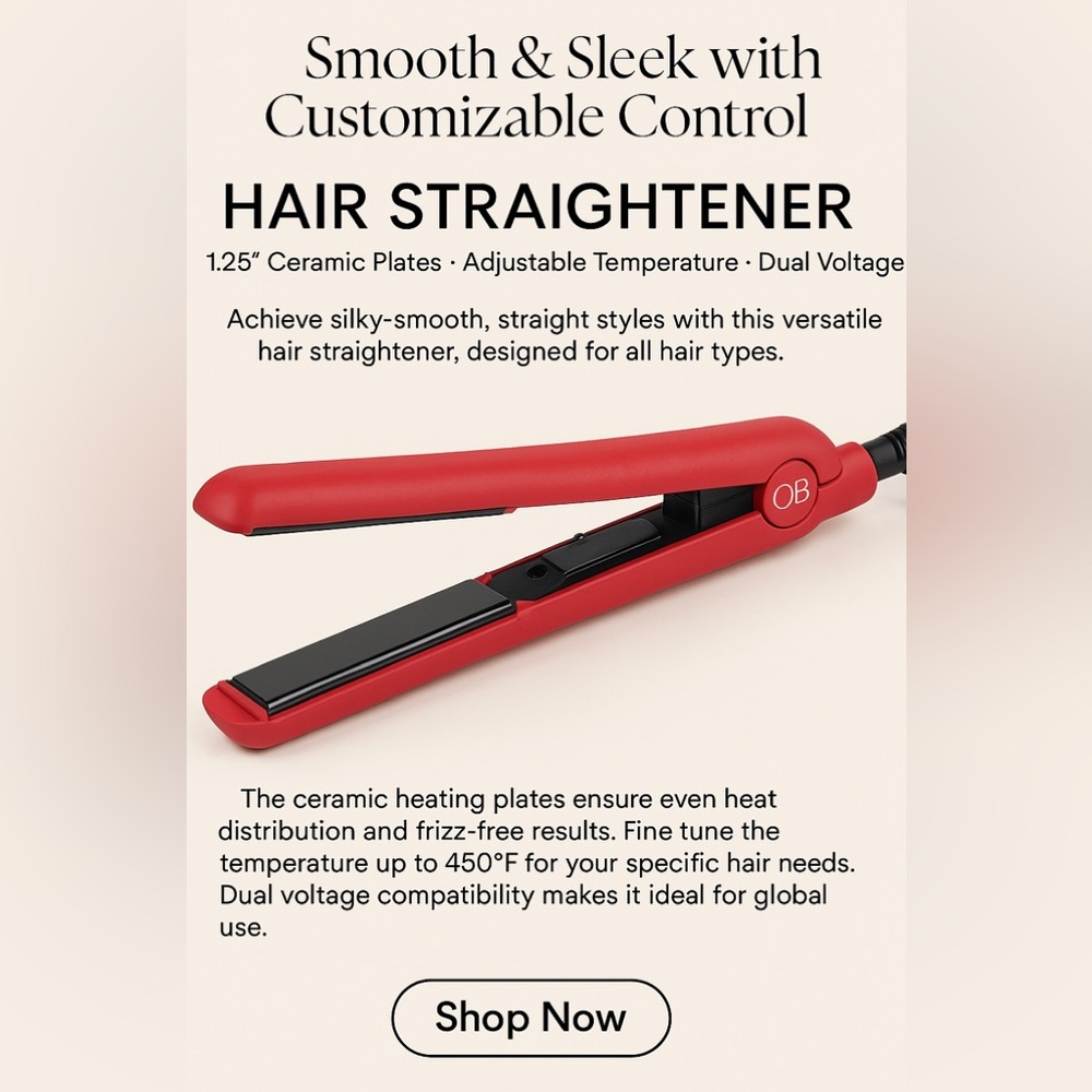 Perfect collection ruby red hair straightener